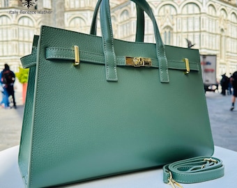 Borsa da donna in autentica pelle italiana di Firenze/borsa elegante in pelle/borsa elegante/borsa da lavoro da donna fatta a mano in Italia