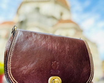 Borsa da donna in vera pelle, borsa in pelle artigianale, borsa a mano, borsa in pelle da donna, elegante borsa in pelle, la migliore borsa a tracolla italiana per donna