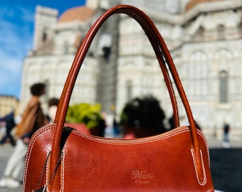 best Genuine Leather Satchel Italian Handmade Leather handbag For Woman l l Elegant Leather Tote From Florence