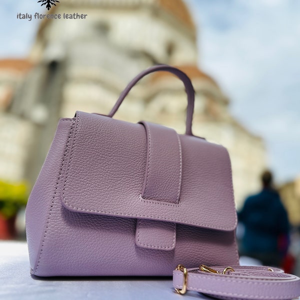 Genuine Leather Satchel Italian Handmade Leather Bags For Woman- everyday using leather hand and cross bag- made in Italy