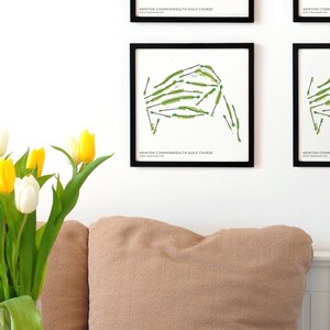 Campo de golf Newton Commonwealth, Boston, Massachusetts, EE. UU. - Ilustración del mapa del campo impresa en papel premium, ideal como regalo de golf para estudiantes