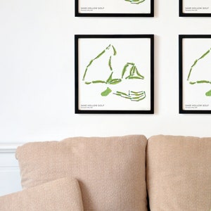 Campo de golf de campeonato Sand Hollow, Hurricane, Utha, EE. UU. - Mapa de campo de golf para pared, impreso en papel premium, ideal para regalo de golf, recuerdo de golf