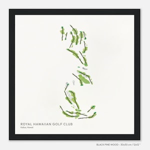 Royal Hawaiian Golf Club, Kailua, Havaí - Pôster de golfe, impresso em papel premium, ideia para presente de golfe, lembrança de golfe