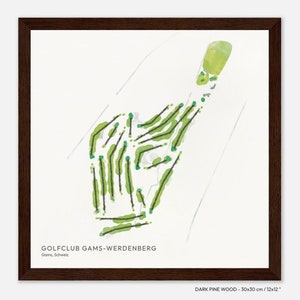 Golfclub Gams-Werdenberg, Suiza, CH - Arte de pared de golf, impreso en papel premium, idea de regalo de golf, recuerdo de golf Liechtenstein
