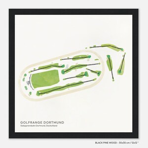 GolfRange Dortmund, Alemania - Póster de golf para pared, impreso en papel premium, ideal como regalo o recuerdo de golf