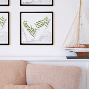 Seawane Golf, Hewlett Harbor, Nueva York, EE. UU. - Mapa de campo de golf, arte mural, impreso en papel premium, idea de regalo de golf, recuerdo de golf de Nueva York