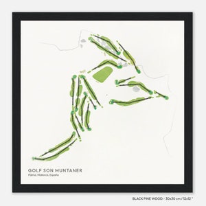 Golf Son Muntaner, Palma de Mallorca, España - Recuerdo de golf, Arte mural de golf impreso en papel premium, Idea de regalo de golf