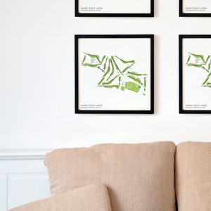 Campo de golf Sandy, Sandringham, Melbourne, Australia - Póster de golf impreso en papel premium, ideal para regalar o como recuerdo.