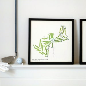 Oak Hill Country Club, Rochester, Nueva York, EE. UU. - Mapa de campo de golf, arte mural, impreso en papel premium, idea de regalo de golf, recuerdo de golf de Nueva York