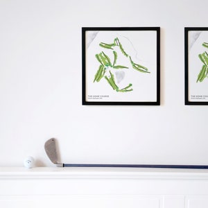 The Home Course, DuPont, Washington, EE. UU. - Idea de regalo de golf, recuerdo de golf, arte mural con mapa de campo de golf impreso en papel premium