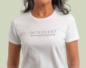 Introvert Plant Lover Tee | Funny Botanical T-Shirt | Gift for Plant Enthusiasts