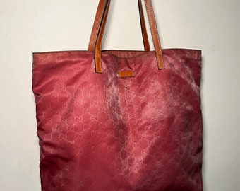 Vintage Authentic Large Gucci Nylon Tote Bag