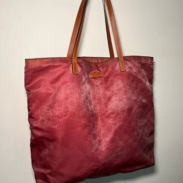 Vintage Authentic Large Gucci Nylon Tote Bag