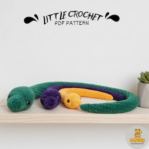 Peluche serpent au crochet : jouet animal amigurumi (didacticiel PDF)