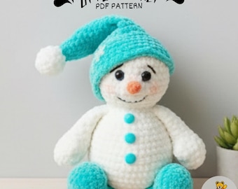 Plush Snowman Amigurumi Crochet Toy Pattern (PDF)