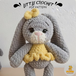Plush Bunny Amigurumi Crochet Pattern: Stuffed Toy (PDF)