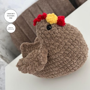 Patrón de pollo amigurumi a crochet: Peluche fácil (Patrón PDF)