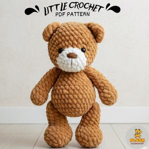Teddy Bear Amigurumi Crochet Pattern: Plush Stuffed Toy (PDF Pattern)