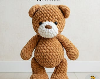 Teddybär Amigurumi Häkelanleitung: Plüsch Stofftier (PDF-Muster)