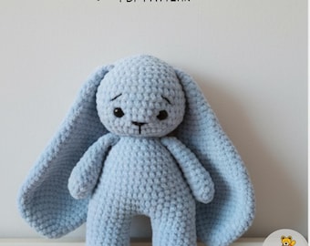 Wzór na szydełko amigurumi na króliczka z długimi uszami: pluszowa zabawka (wzór w formacie PDF)