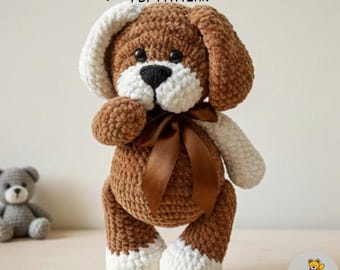 Wzór szydełkowy na amigurumi dla psa: pluszowa zabawka (PDF)