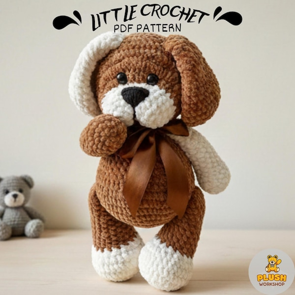 Dog Amigurumi Crochet Pattern: Stuffed Plush Toy (PDF)