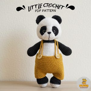 Patrón de crochet de panda de peluche: Juguete amigurumi (PDF)