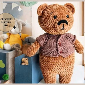 Teddy Bear Amigurumi Crochet Pattern: Plush Stuffed Toy (PDF)