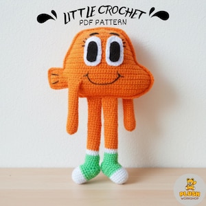 Patroon gehaakt Darwin Watterson-amigurumi-speelgoed pdf | Zelfstudies in het Engels