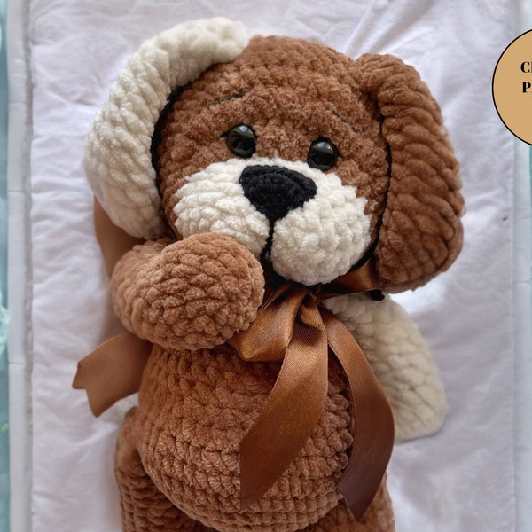 Dog Amigurumi Crochet Toy Pattern Pdf, Stuffed Plush Easy Cute Dog Amigurumi crochet pattern for nursery decor, Tutorials pdf in english