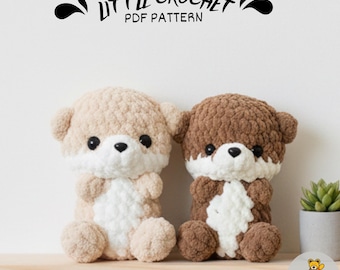 Patrón de peluche de nutria marina amigurumi a crochet (PDF) / Tutoriales en inglés