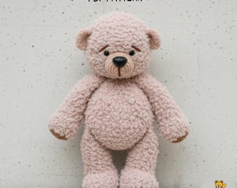 Patrón de crochet para amigurumi de osito de peluche (PDF)