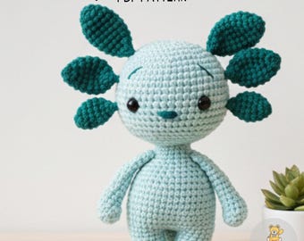 Axolotl Amigurumi Crochet Pattern: Easy Plush Toy (PDF)