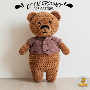 Patrón de crochet para amigurumi de osito de peluche (PDF)