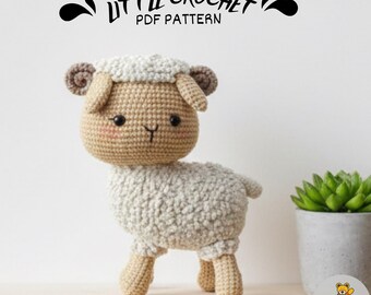 Lamp Amigurumi Crochet Pattern, Stuffed Sheep Toy (PDF Pattern)