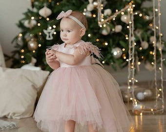 Baby-Mädchen Kleid, 1. Geburtstag, Geburtstag Outfit Mädchen, ersten Geburtstag Kleid, Kleinkind-Geburtstag, Blumenmädchen Kleid, Mädchen erröten Kleid