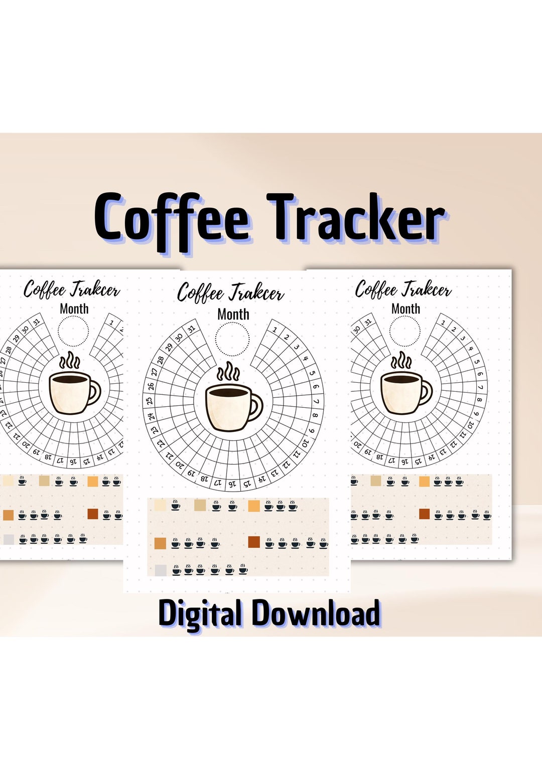 Super Smart Coffee Tracker Printable Journal Page Caffeine Tracker ...