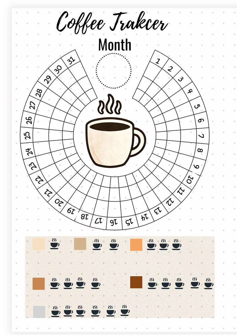 Super Smart Coffee Tracker Printable Journal Page Caffeine Tracker ...