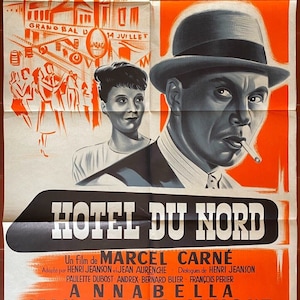 Cinema poster HOTEL DU NORD Marcel Carné Louis Jouvet Paris Arletty 80x120cm 50&#39;s