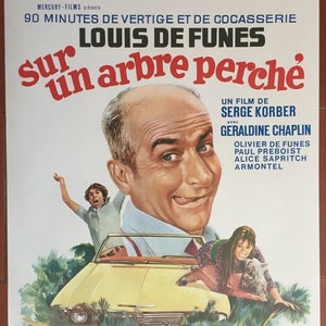 Original cinema poster ON A PERCHED TREE Louis De Funes Géraldine Chaplin 37x55cm 1971