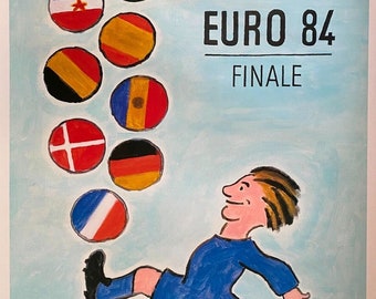 Original poster EURO 84 Football Final Parc des Princes Raymond Savignac 60x84cm