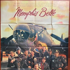 Locandina cinematografica originale MEMPHIS BELLE Matthew Modine Aviation Plane 120x160cm 1990