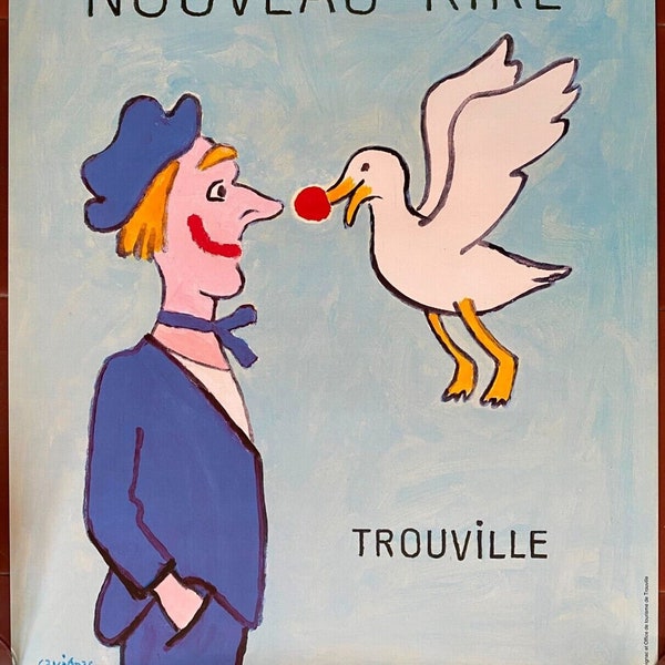 Affiche originale TROUVILLE Festival du Nouveau Rire RAYMOND SAVIGNAC 46x61cm 90's