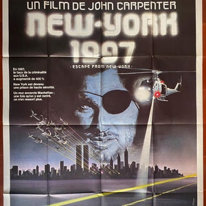 Original cinema poster NEW-YORK 1997 Escape from New York John Carpenter Kurt Russell 120x160cm 1981