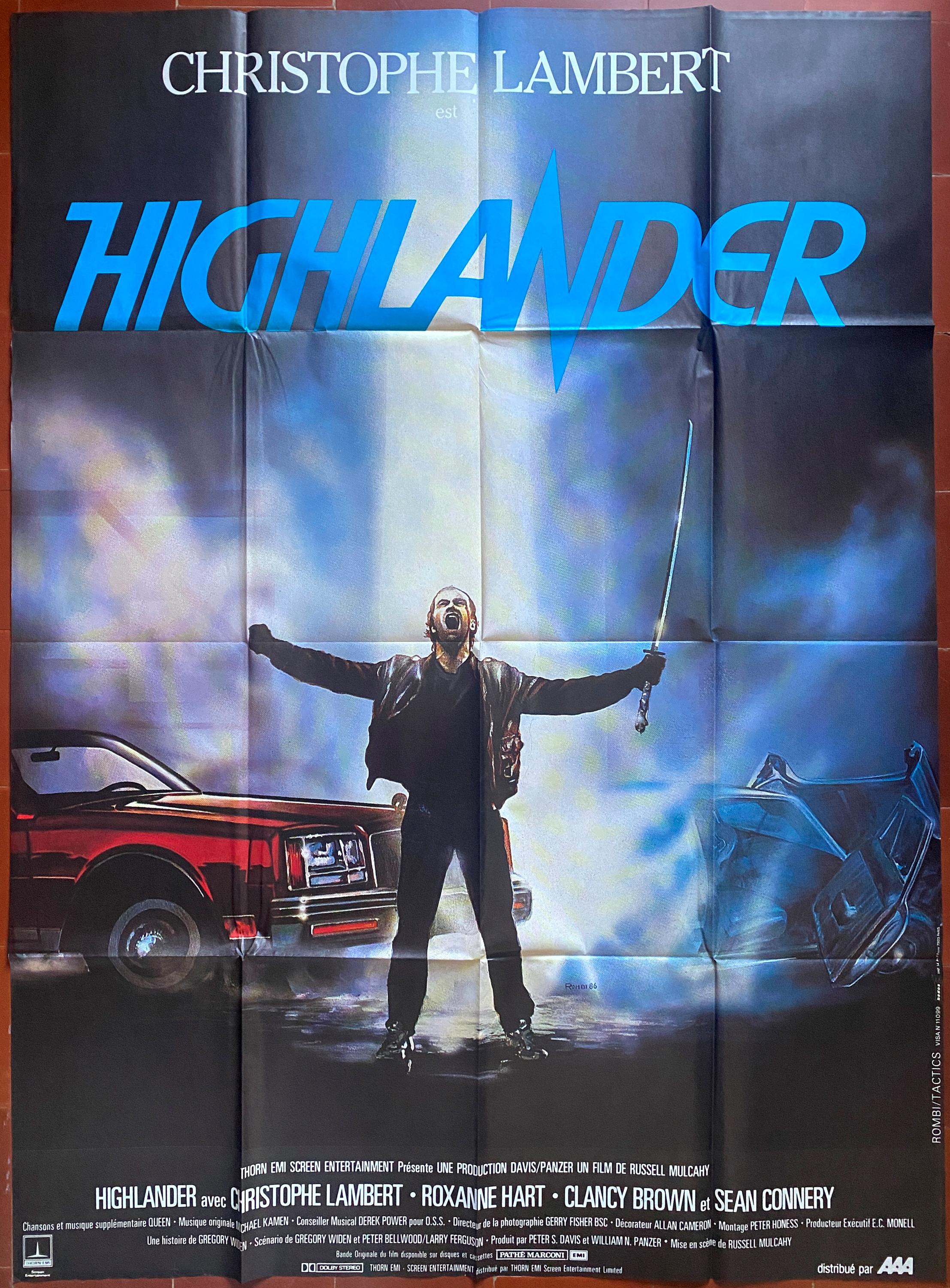 thumbnail interactive-video image 1 of Highlander Movie Poster – Sci-Fi Classic, Reproduction Print, US-Made 1 of 3