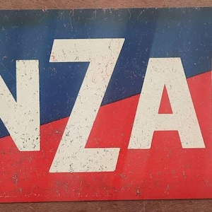Old CINZANO advertising sheet metal plate, pub bar kitchen bistro decoration, 13x45cm