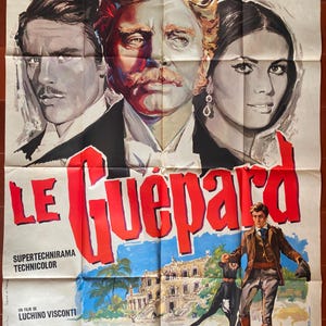 Original cinema poster THE GUEPARD Alain Delon Luchino Visconti Claudia Cardinale 120x160cm 1963