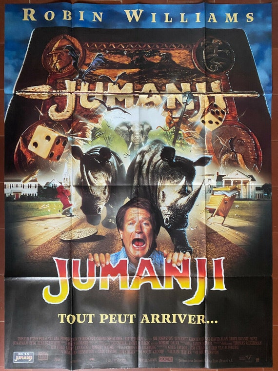Original Cinema Poster JUMANJI Robin WILLIAMS Jungle Rhinoceros