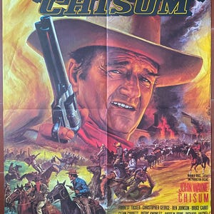 Póster de cine original CHISUM Forrest Tucker JOHN WAYNE 60x80cm 1970