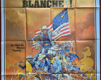 Original Kinoplakat TOUCHE Pas La FEMME BLANCHE Tito Topin Marcello Mastroianni 120x160cm 1974